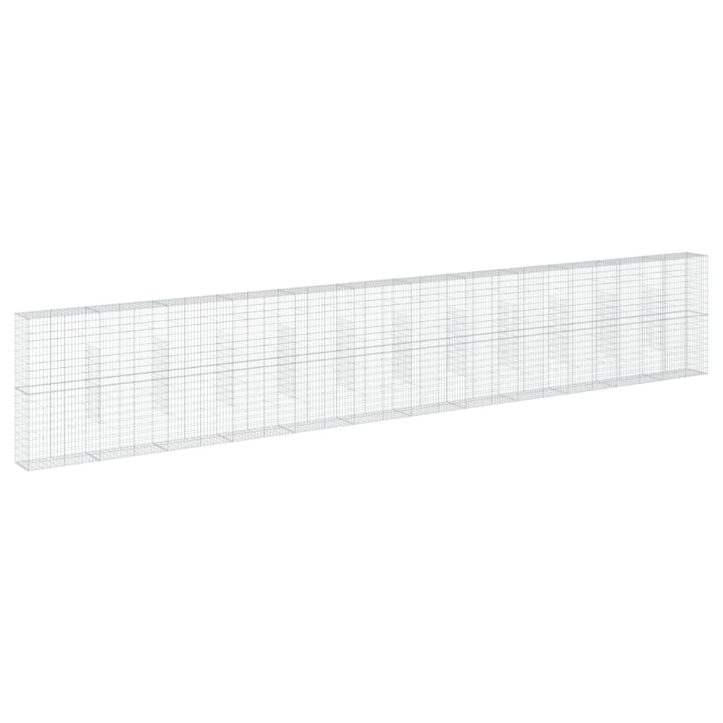 vidaXL Gabione mit Deckel 1200x50x200 cm Verzinktes Eisen