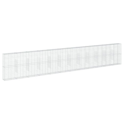 vidaXL Gabione mit Deckel 1200x50x200 cm Verzinktes Eisen