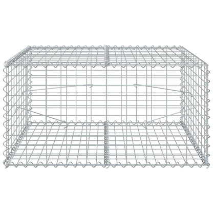vidaXL Gabione mit Deckel 100x100x50 cm Verzinktes Eisen