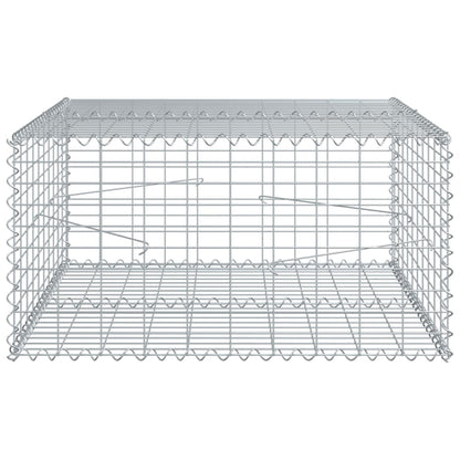 vidaXL Gabione mit Deckel 100x100x50 cm Verzinktes Eisen