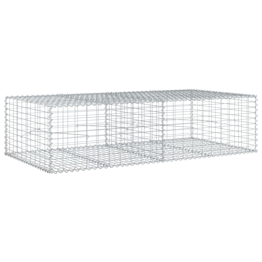 vidaXL Gabione mit Deckel 200x100x50 cm Verzinktes Eisen