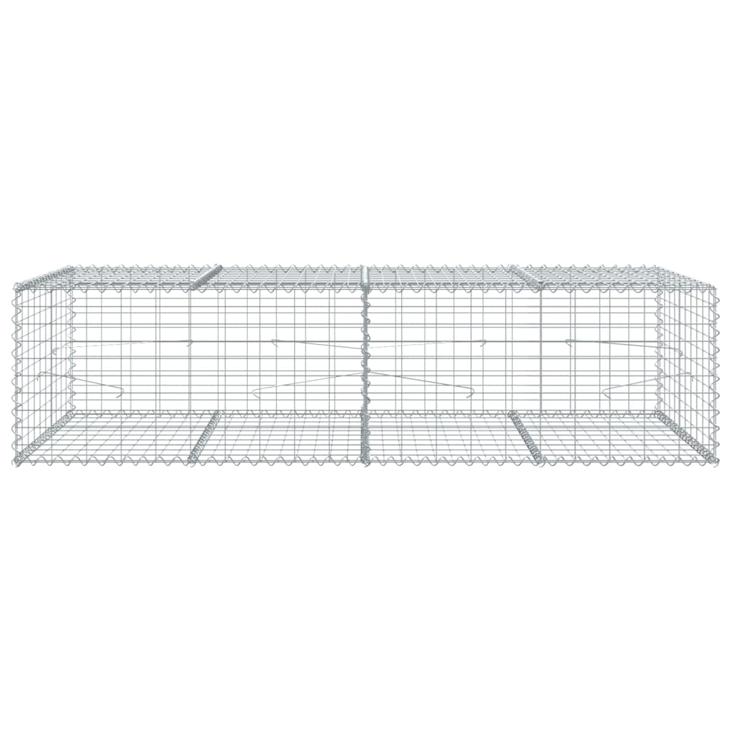 vidaXL Gabione mit Deckel 200x100x50 cm Verzinktes Eisen