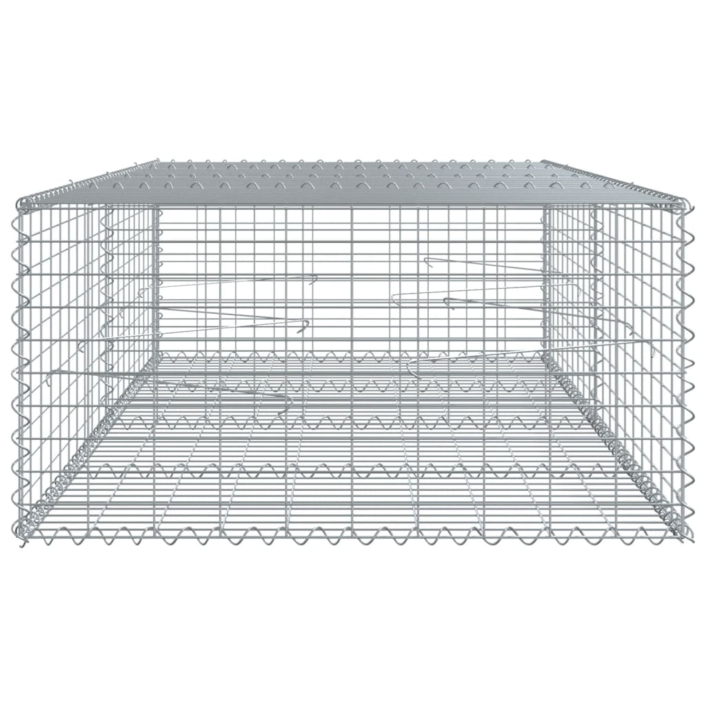 vidaXL Gabione mit Deckel 200x100x50 cm Verzinktes Eisen