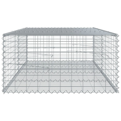 vidaXL Gabione mit Deckel 200x100x50 cm Verzinktes Eisen