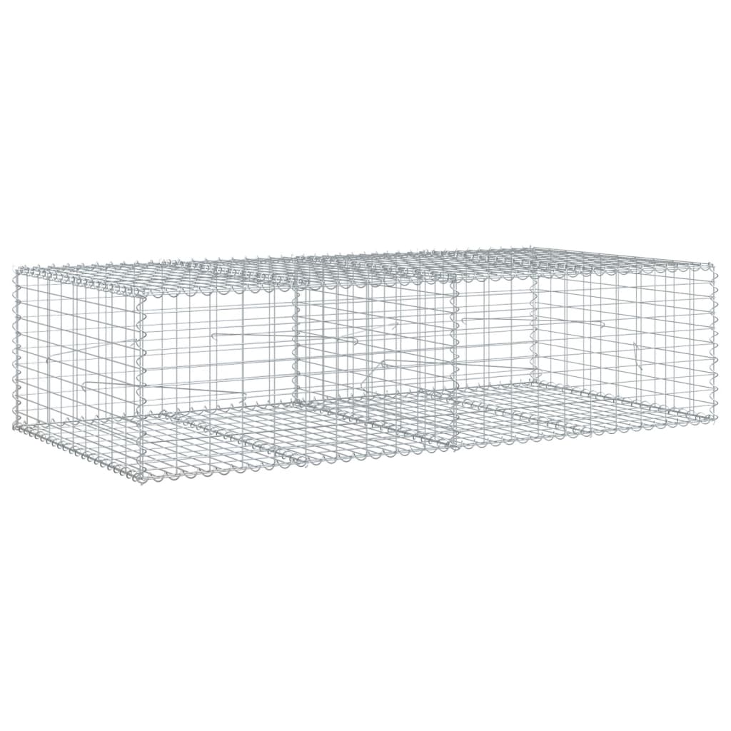 vidaXL Gabione mit Deckel 200x100x50 cm Verzinktes Eisen