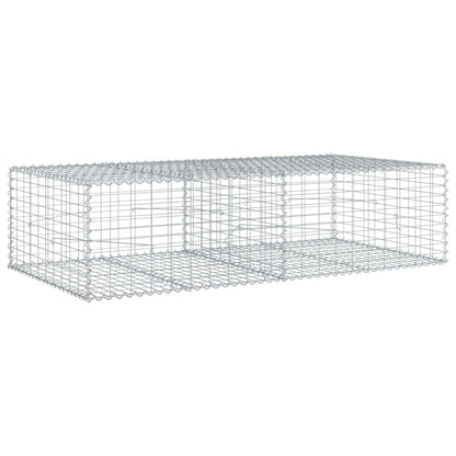 vidaXL Gabione mit Deckel 200x100x50 cm Verzinktes Eisen