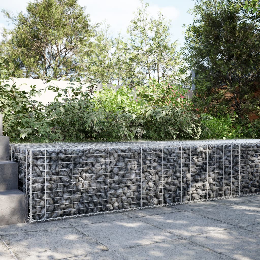 vidaXL Gabione mit Deckel 200x100x50 cm Verzinktes Eisen