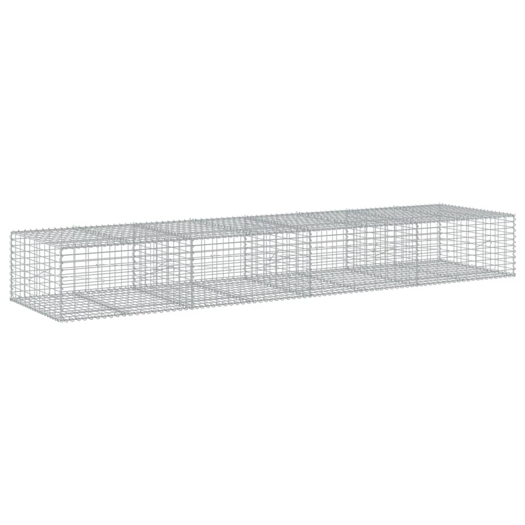 vidaXL Gabione mit Deckel 400x100x50 cm Verzinktes Eisen