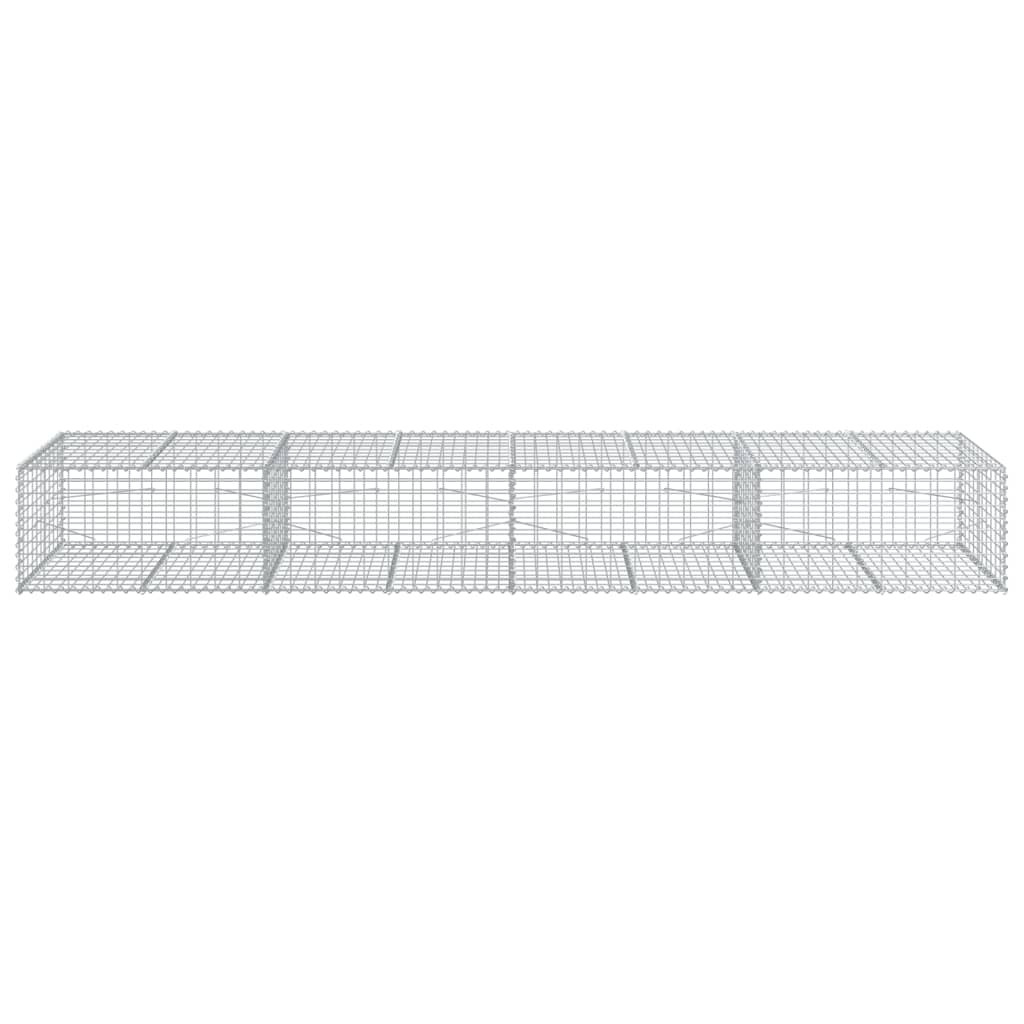 vidaXL Gabione mit Deckel 400x100x50 cm Verzinktes Eisen