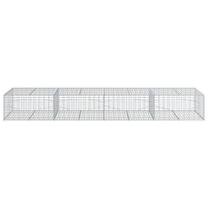 vidaXL Gabione mit Deckel 400x100x50 cm Verzinktes Eisen