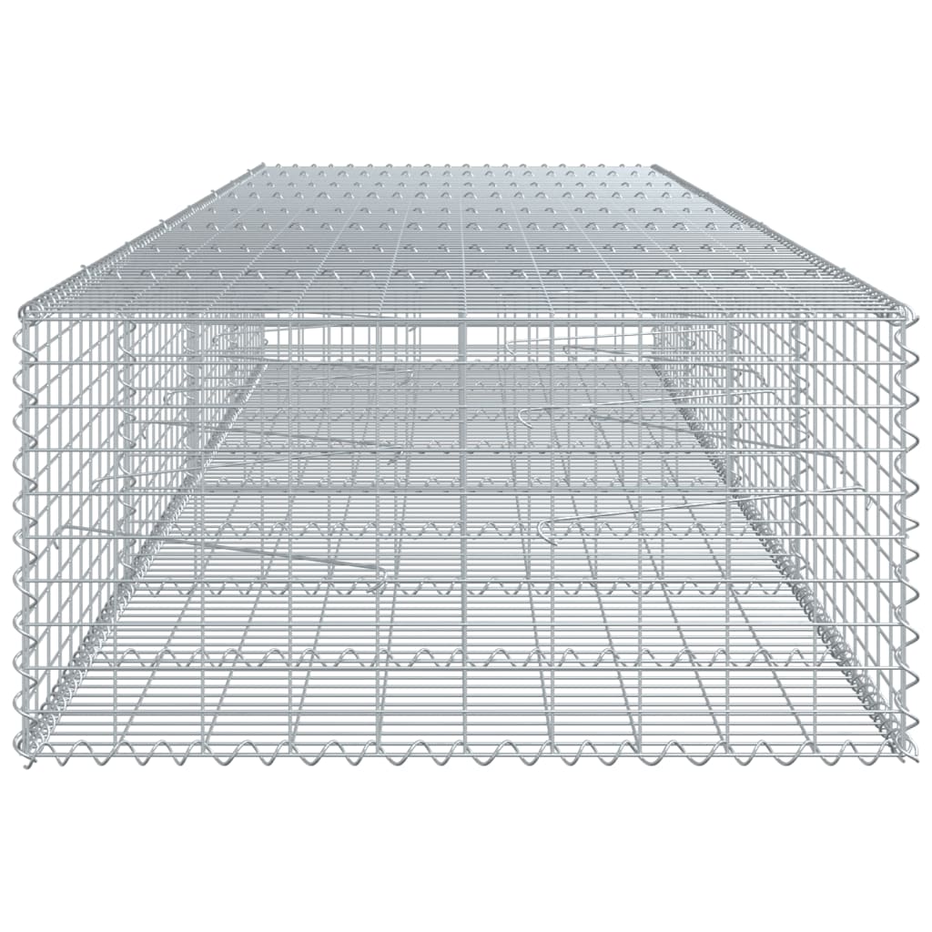vidaXL Gabione mit Deckel 400x100x50 cm Verzinktes Eisen