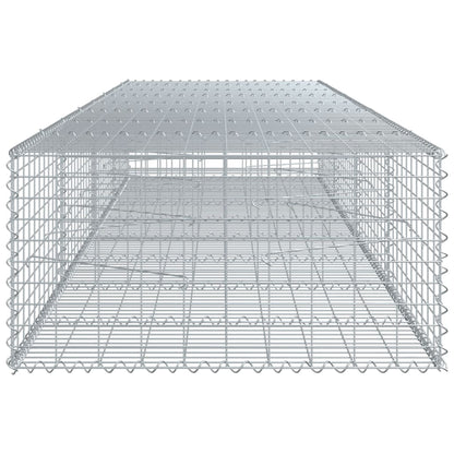vidaXL Gabione mit Deckel 400x100x50 cm Verzinktes Eisen