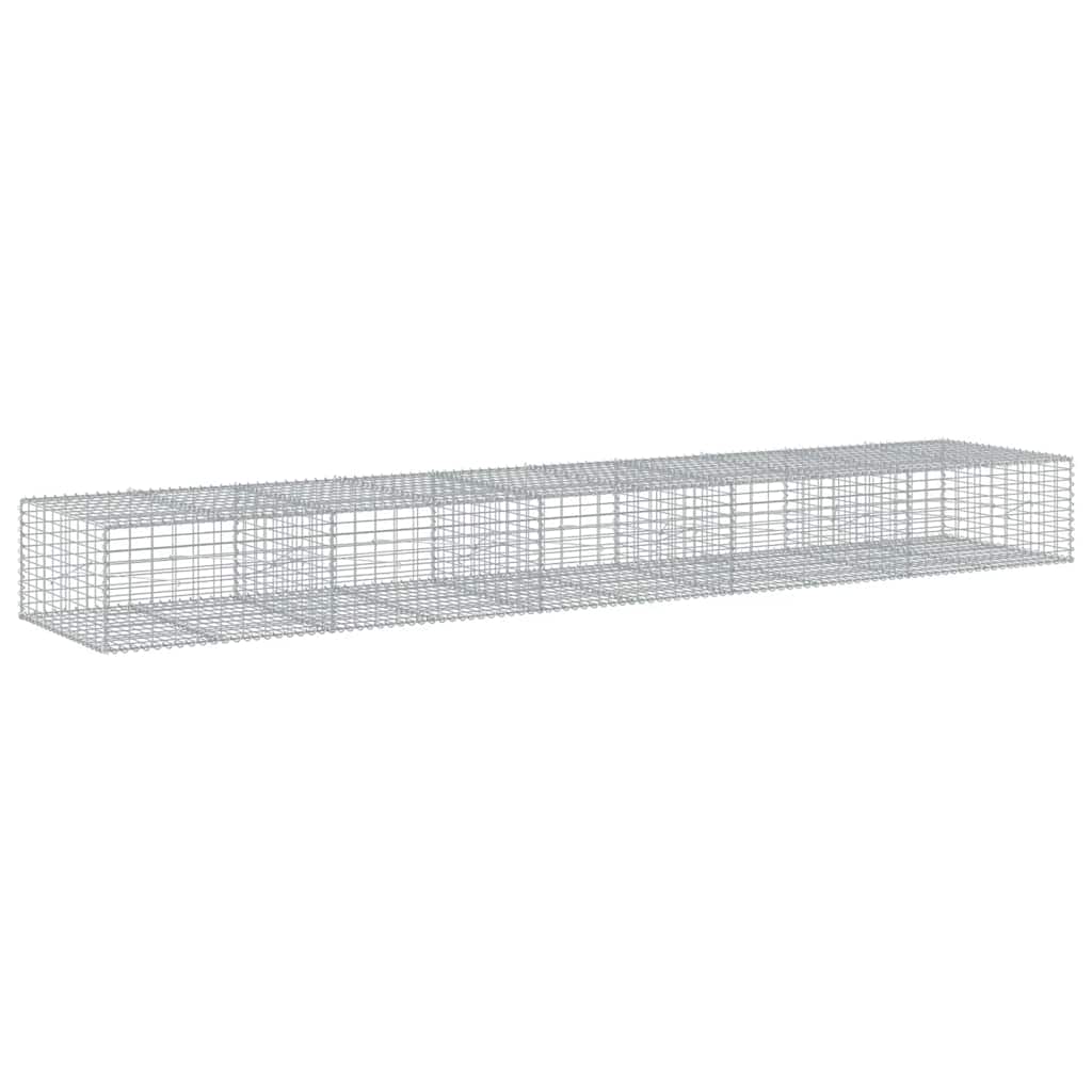 vidaXL Gabione mit Deckel 500x100x50 cm Verzinktes Eisen