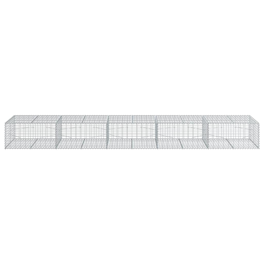 vidaXL Gabione mit Deckel 500x100x50 cm Verzinktes Eisen