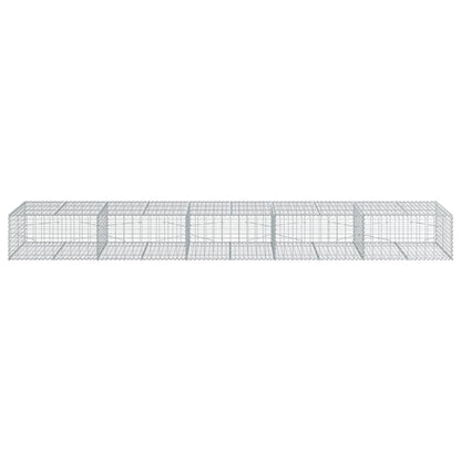 vidaXL Gabione mit Deckel 500x100x50 cm Verzinktes Eisen