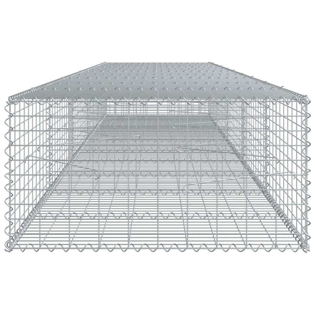 vidaXL Gabione mit Deckel 500x100x50 cm Verzinktes Eisen
