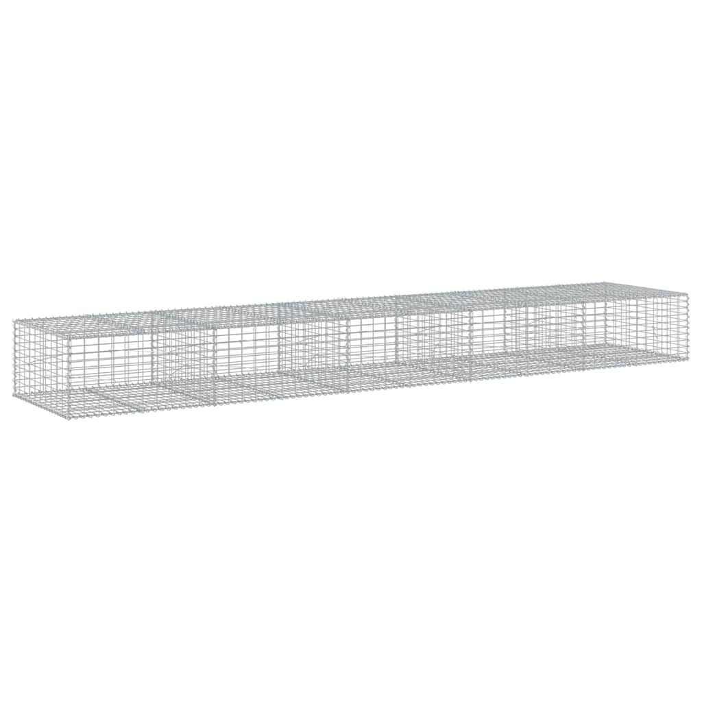 vidaXL Gabione mit Deckel 500x100x50 cm Verzinktes Eisen