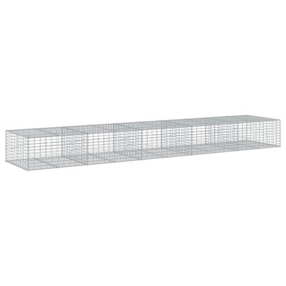 vidaXL Gabione mit Deckel 500x100x50 cm Verzinktes Eisen
