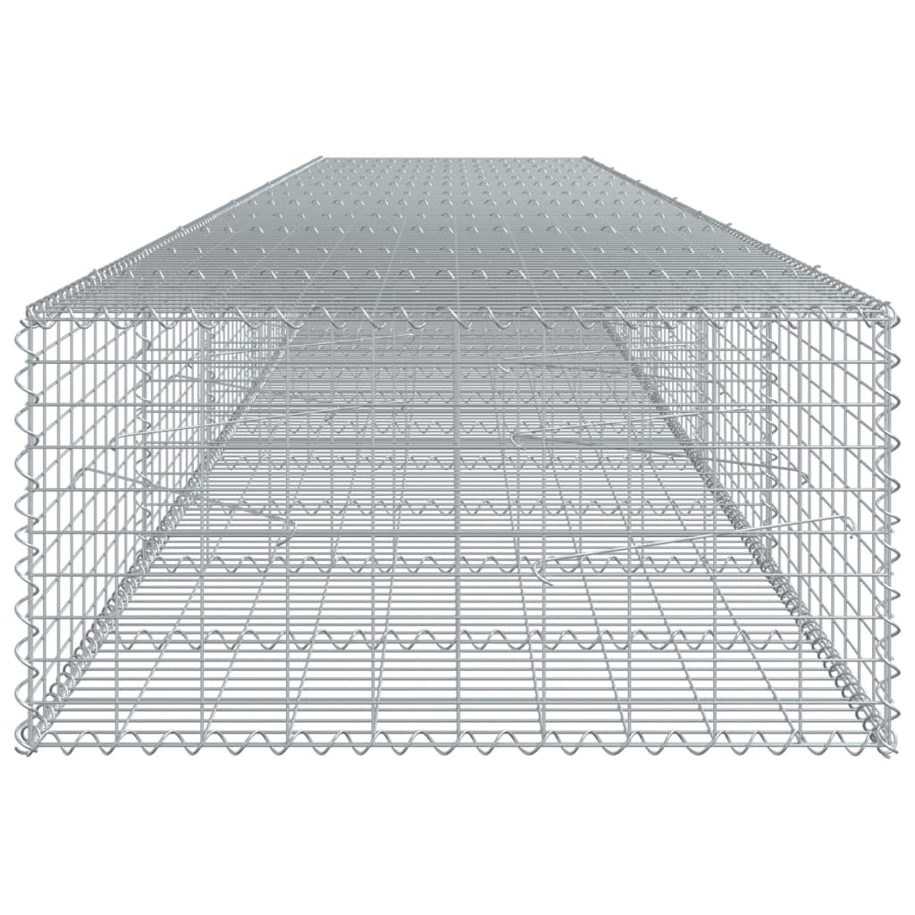 vidaXL Gabione mit Deckel 600x100x50 cm Verzinktes Eisen