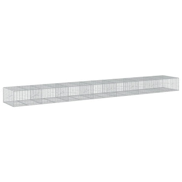 vidaXL Gabione mit Deckel 700x100x50 cm Verzinktes Eisen