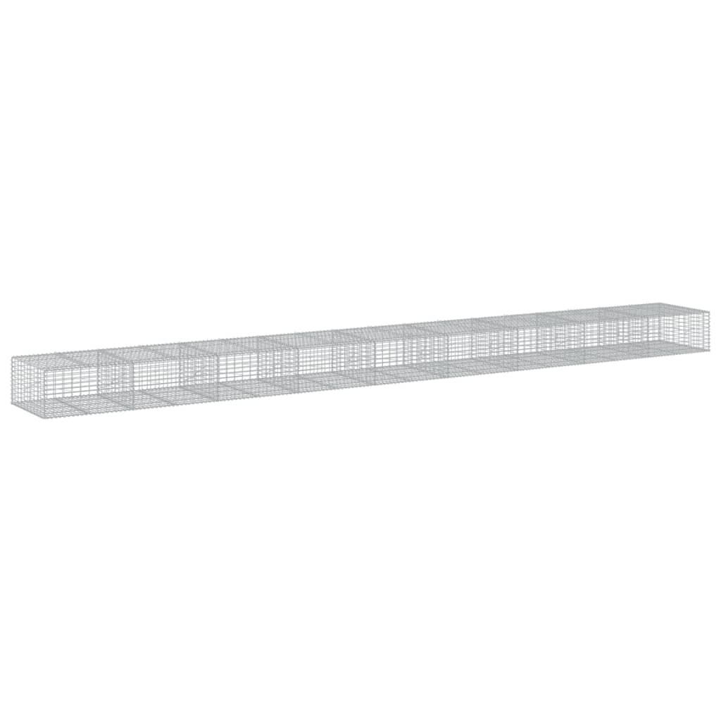vidaXL Gabione mit Deckel 900x100x50 cm Verzinktes Eisen