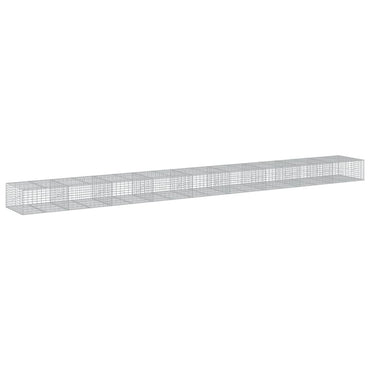 vidaXL Gabione mit Deckel 900x100x50 cm Verzinktes Eisen