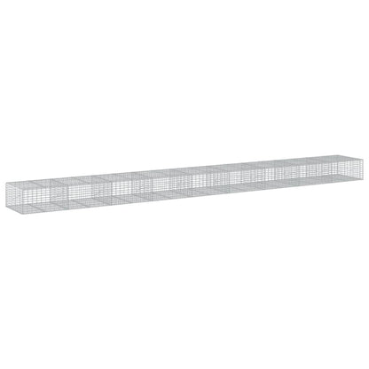 vidaXL Gabione mit Deckel 900x100x50 cm Verzinktes Eisen