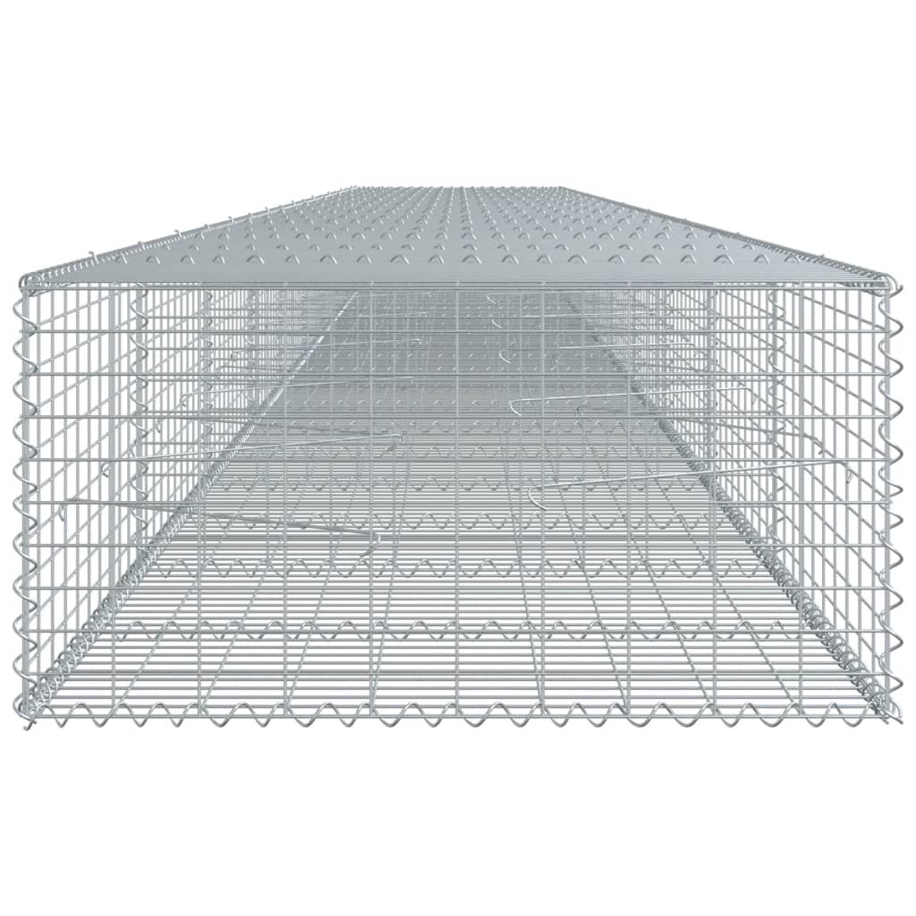 vidaXL Gabione mit Deckel 900x100x50 cm Verzinktes Eisen