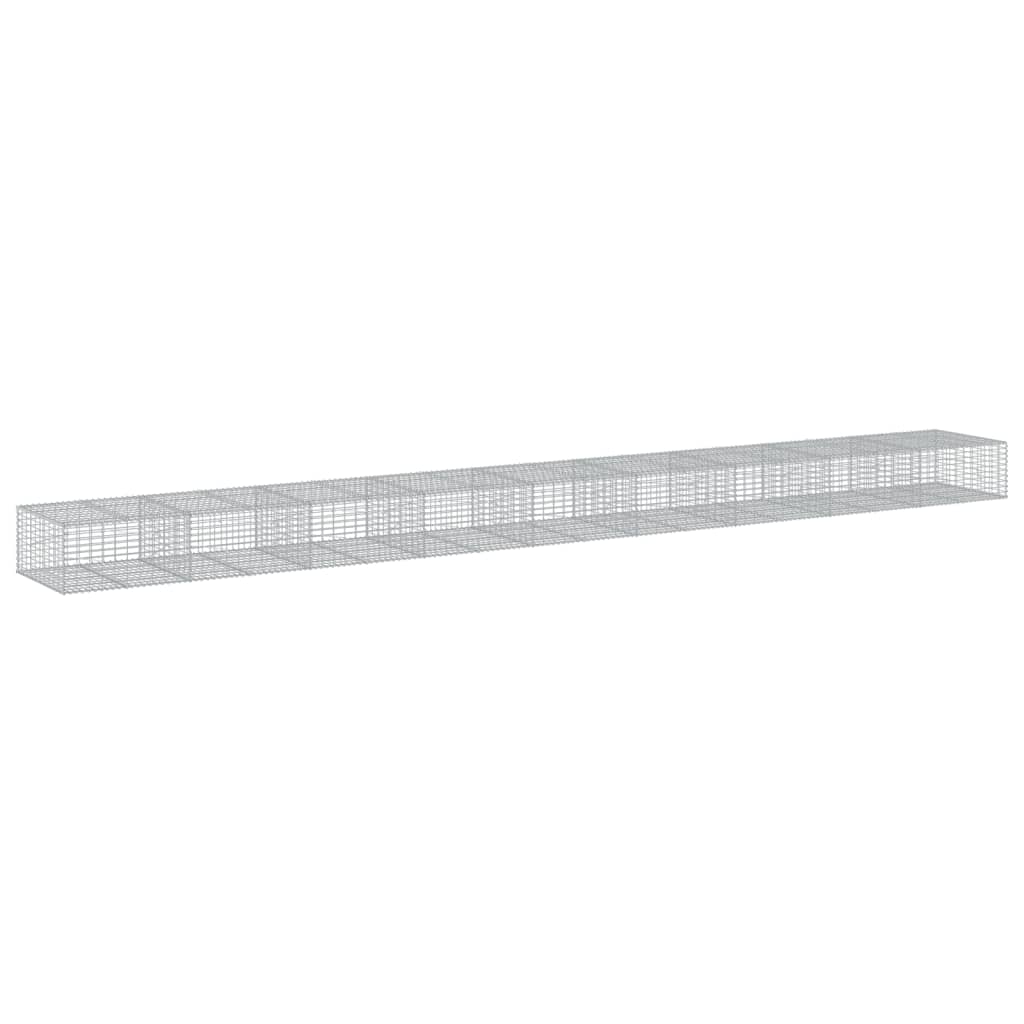 vidaXL Gabione mit Deckel 900x100x50 cm Verzinktes Eisen