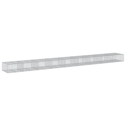 vidaXL Gabione mit Deckel 900x100x50 cm Verzinktes Eisen