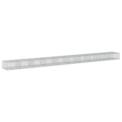 vidaXL Gabione mit Deckel 1000x100x50 cm Verzinktes Eisen