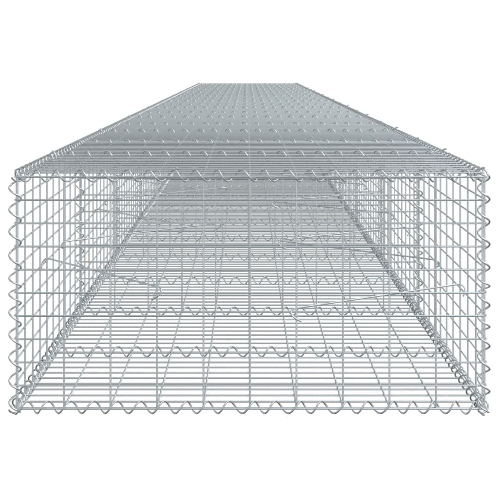 vidaXL Gabione mit Deckel 1000x100x50 cm Verzinktes Eisen