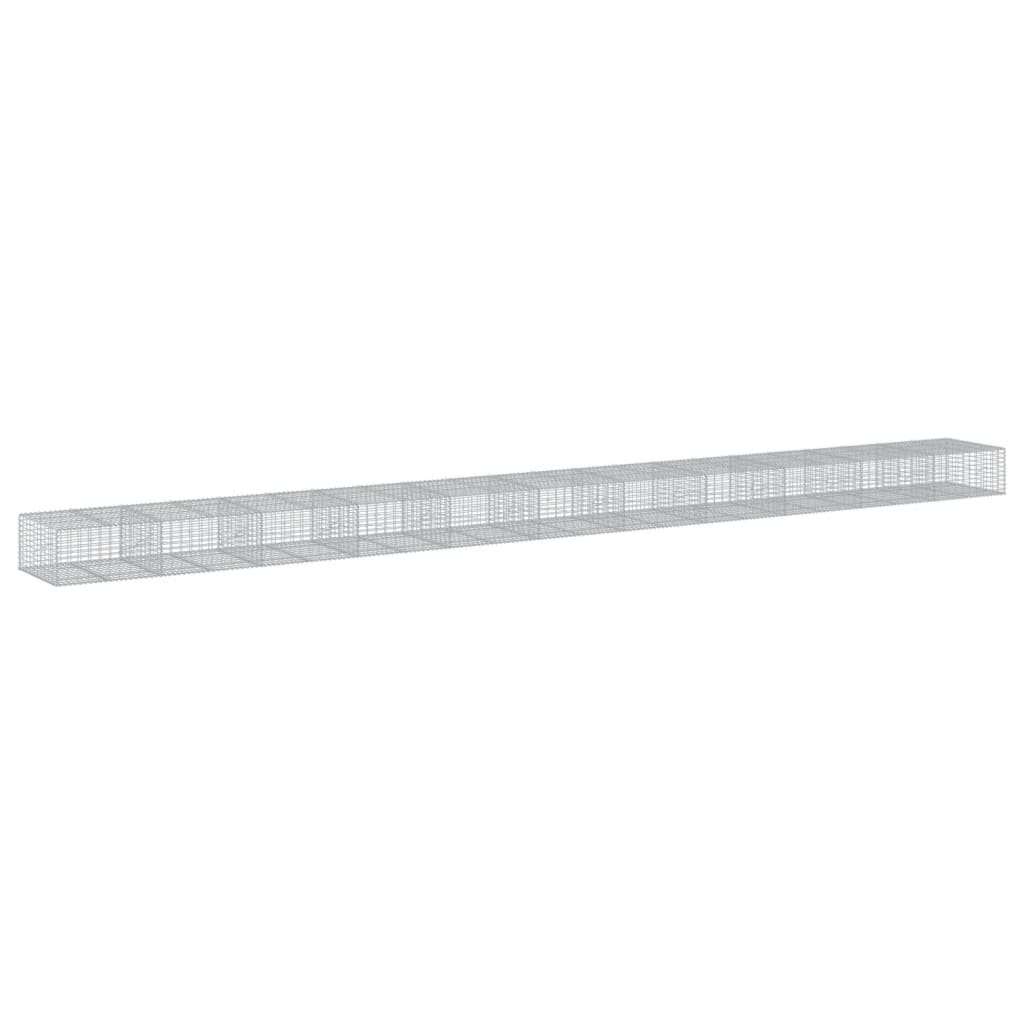 vidaXL Gabione mit Deckel 1100x100x50 cm Verzinktes Eisen
