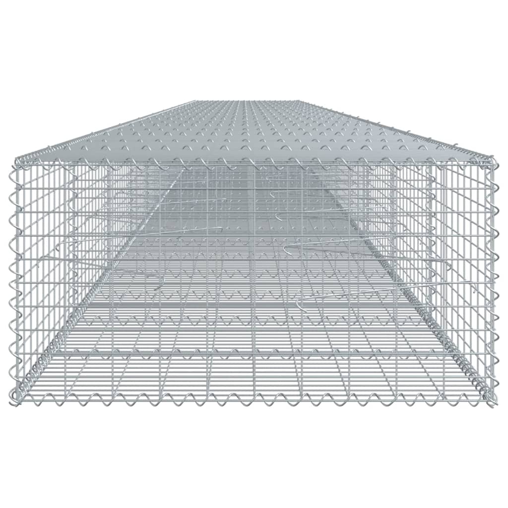 vidaXL Gabione mit Deckel 1100x100x50 cm Verzinktes Eisen