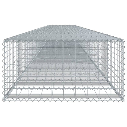 vidaXL Gabione mit Deckel 1100x100x50 cm Verzinktes Eisen