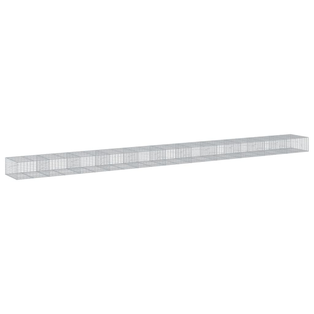 vidaXL Gabione mit Deckel 1100x100x50 cm Verzinktes Eisen