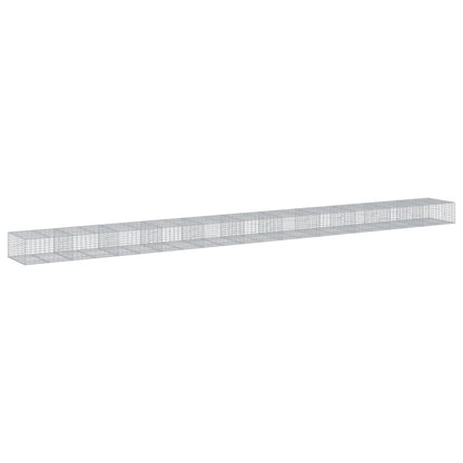 vidaXL Gabione mit Deckel 1100x100x50 cm Verzinktes Eisen