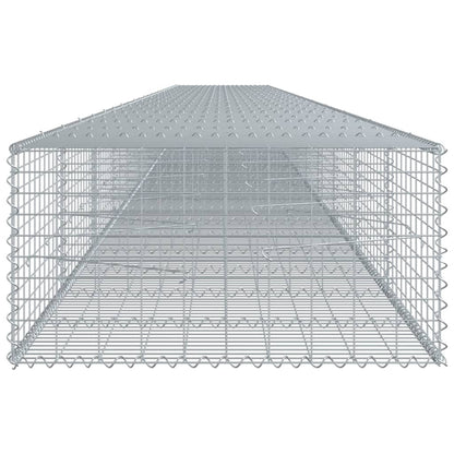 vidaXL Gabione mit Deckel 1200x100x50 cm Verzinktes Eisen
