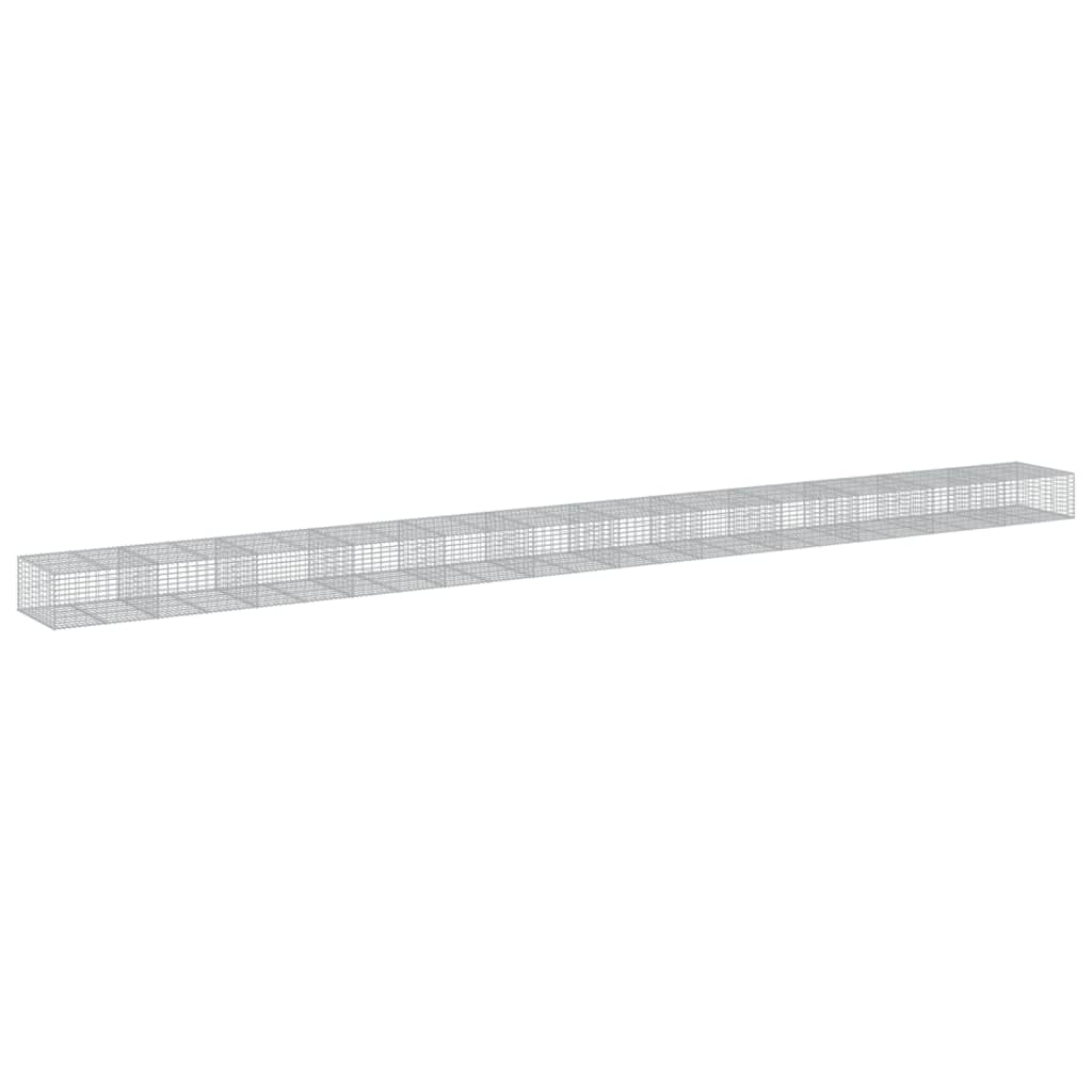 vidaXL Gabione mit Deckel 1200x100x50 cm Verzinktes Eisen