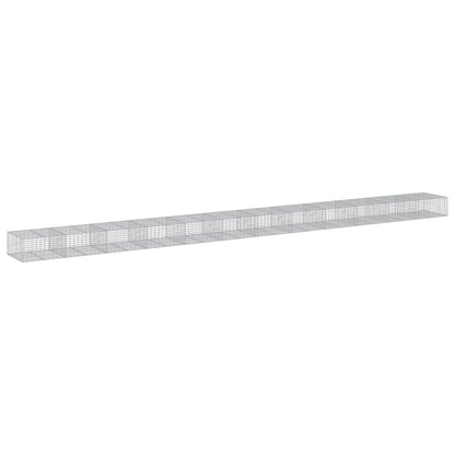 vidaXL Gabione mit Deckel 1200x100x50 cm Verzinktes Eisen