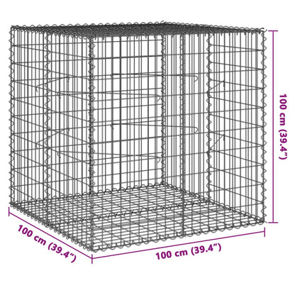 vidaXL Gabion avec couvercle 100x100x100 cm Fer galvanisé