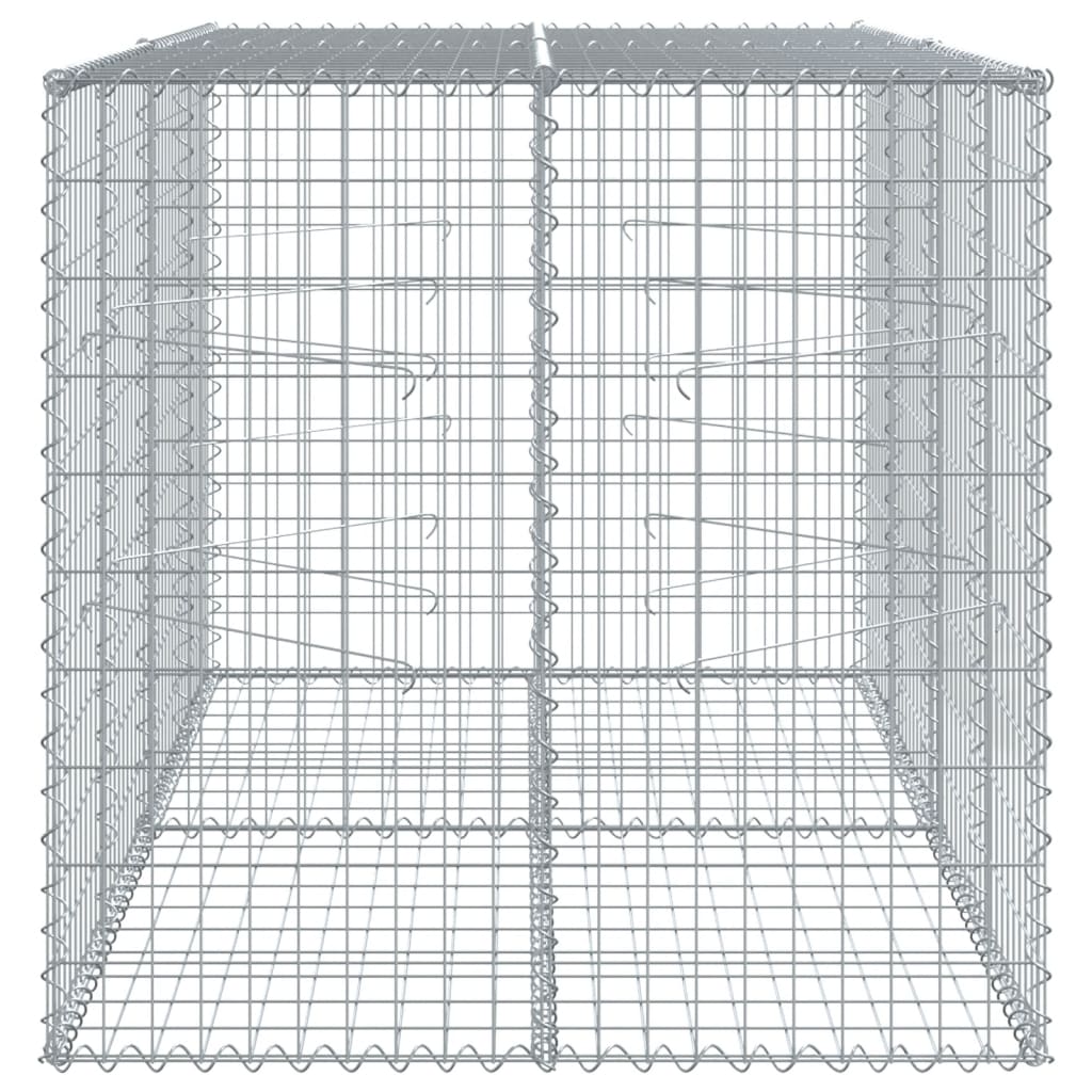 vidaXL Gabionenkorb mit Deckel 200x100x100 cm Eisen verzinkt