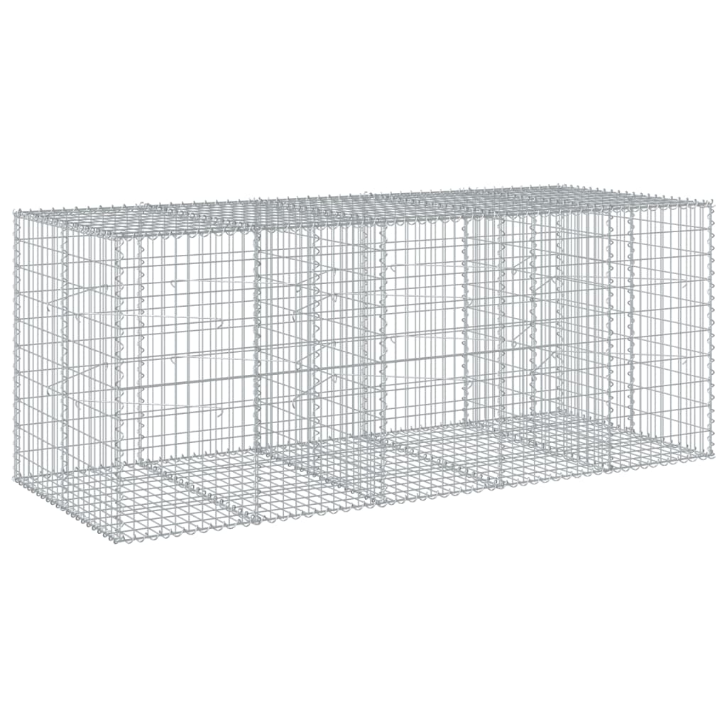 vidaXL Gabione mit Deckel 250x100x100 cm Verzinktes Eisen