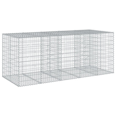 vidaXL Gabione mit Deckel 250x100x100 cm Verzinktes Eisen