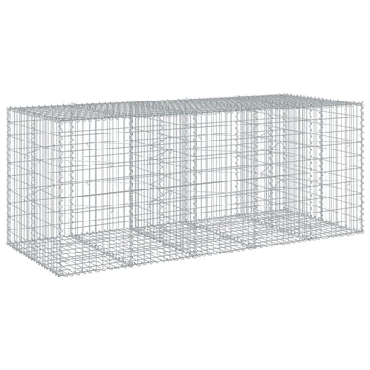vidaXL Gabione mit Deckel 250x100x100 cm Verzinktes Eisen