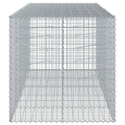 vidaXL Gabione mit Deckel 250x100x100 cm Verzinktes Eisen