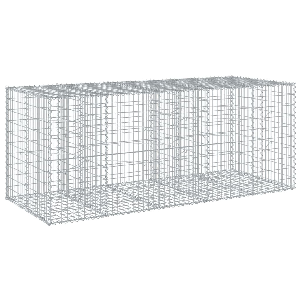 vidaXL Gabione mit Deckel 250x100x100 cm Verzinktes Eisen