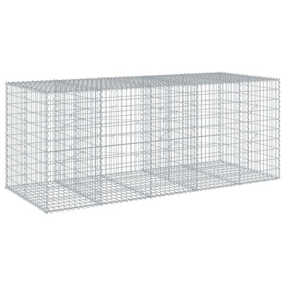 vidaXL Gabione mit Deckel 250x100x100 cm Verzinktes Eisen