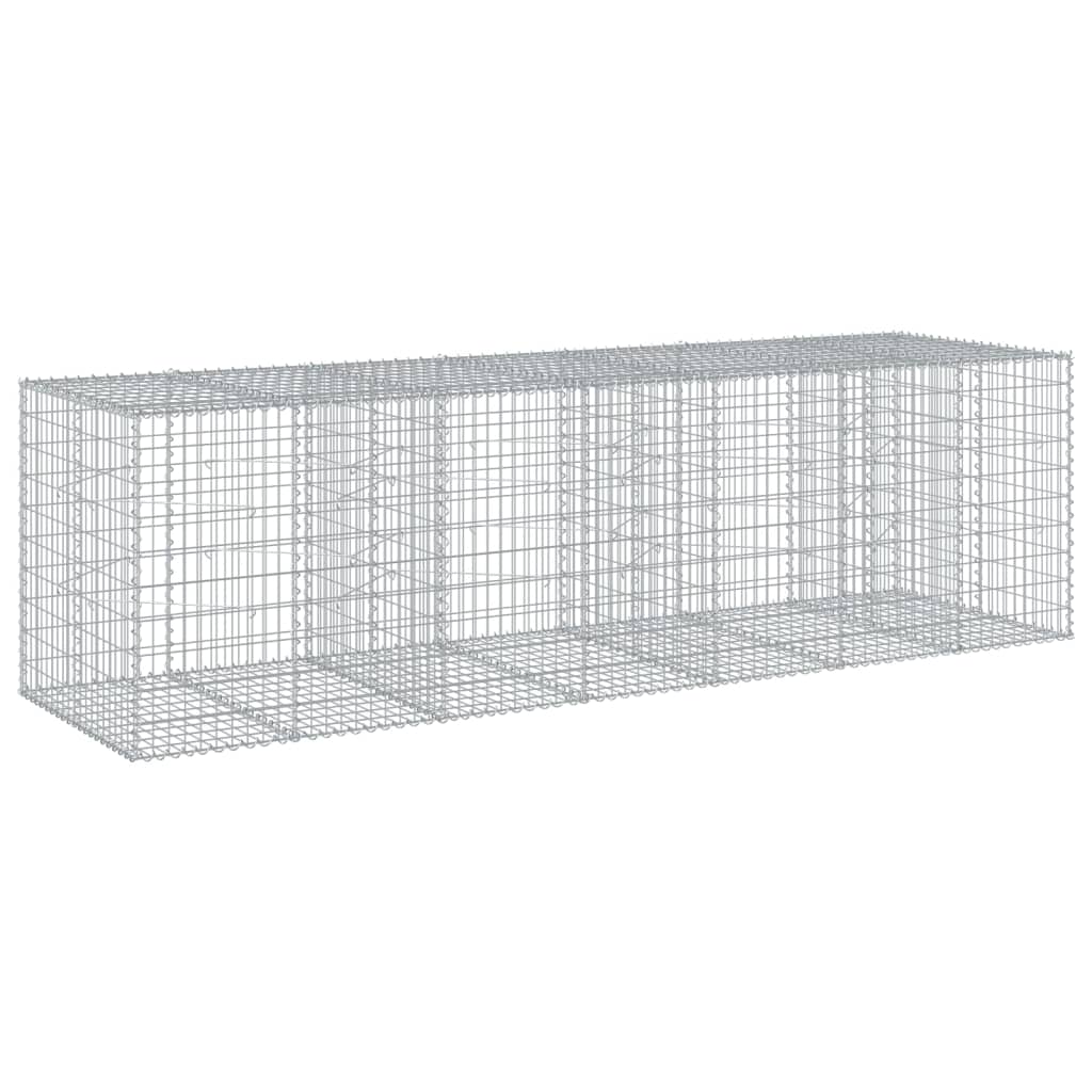 vidaXL Gabione mit Deckel 350x100x100 cm Verzinktes Eisen