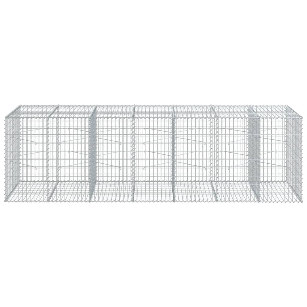 vidaXL Gabione mit Deckel 350x100x100 cm Verzinktes Eisen